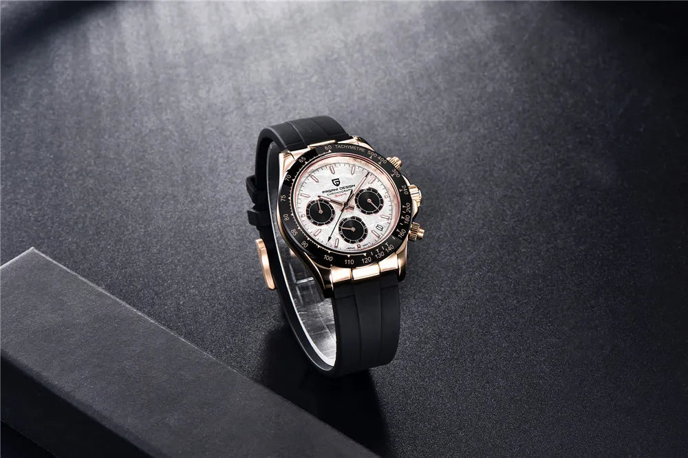 Meteorite Dial Men's Luxury Quartz Chronograph Watch