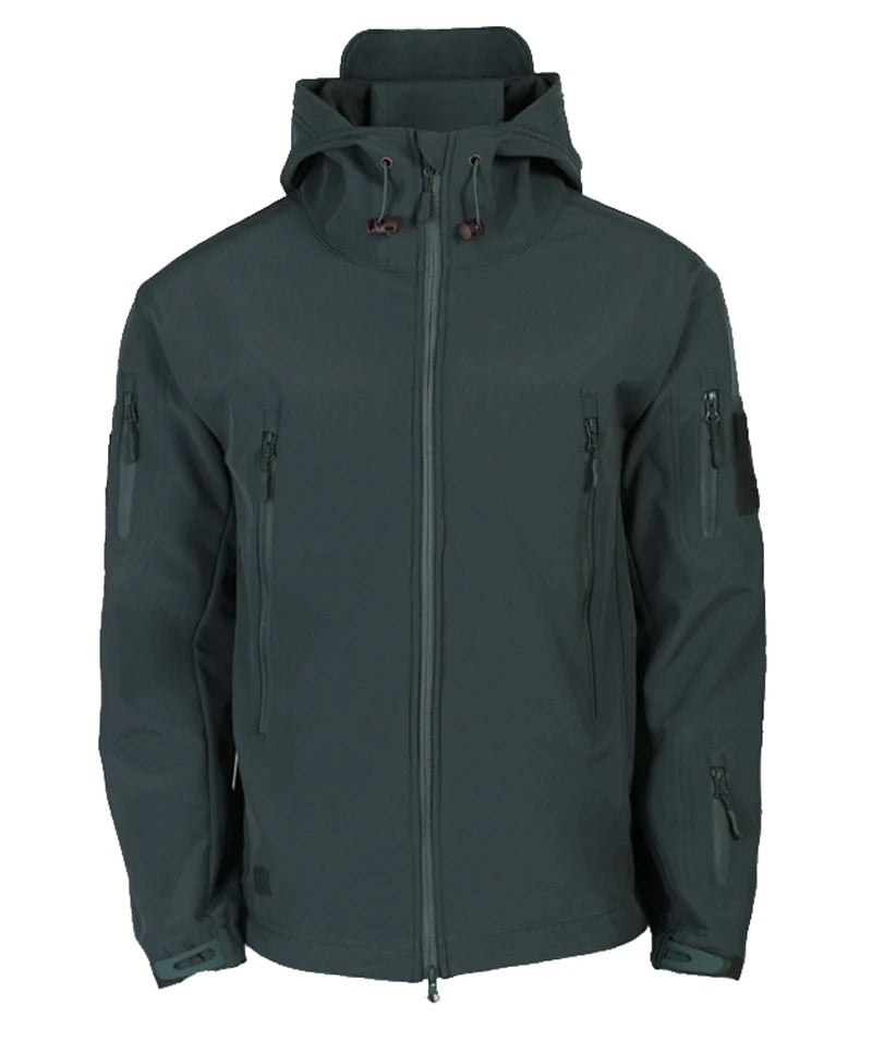 Men’s Tactical Waterproof Soft Shell Jacket with Hood – Windproof