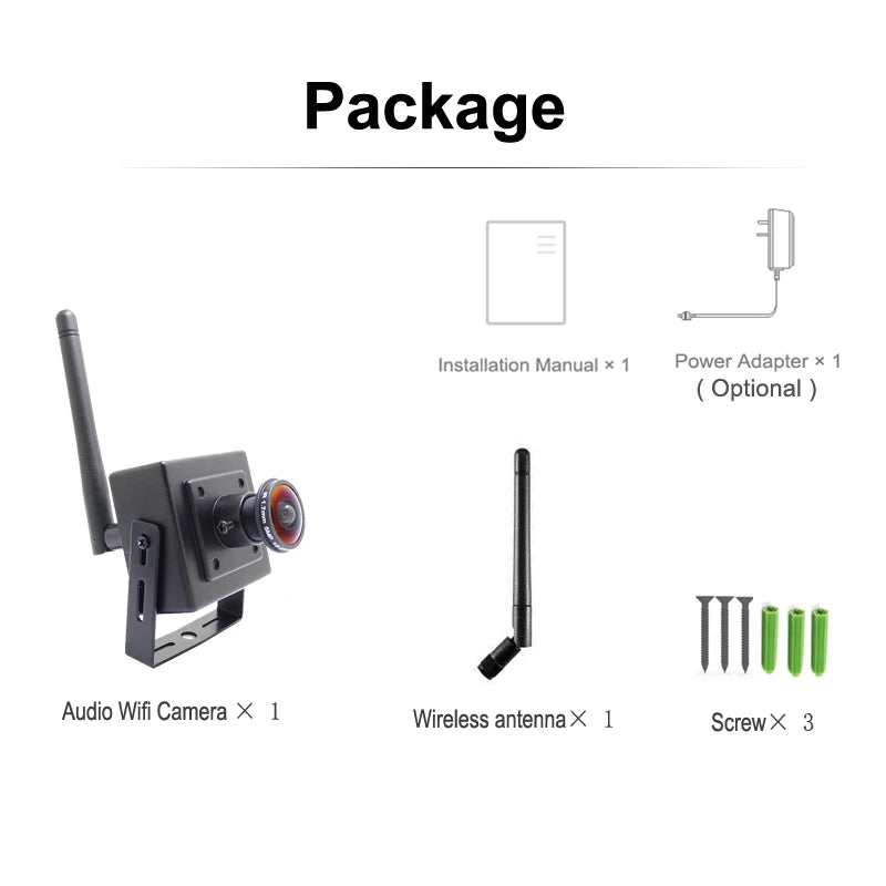 Mini WiFi Security Camera 1080P with 180° Panoramic View & Audio