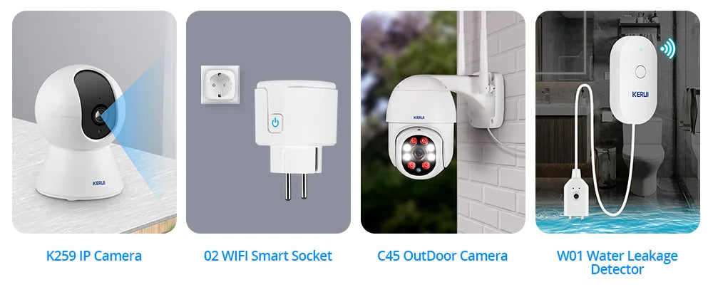 KERUI W181 Alarm System Secutrity Home WIFI GSM Alarm Tuya Smart Motion Detector Door Sensor Burglar IP Camera Work Alexa Google