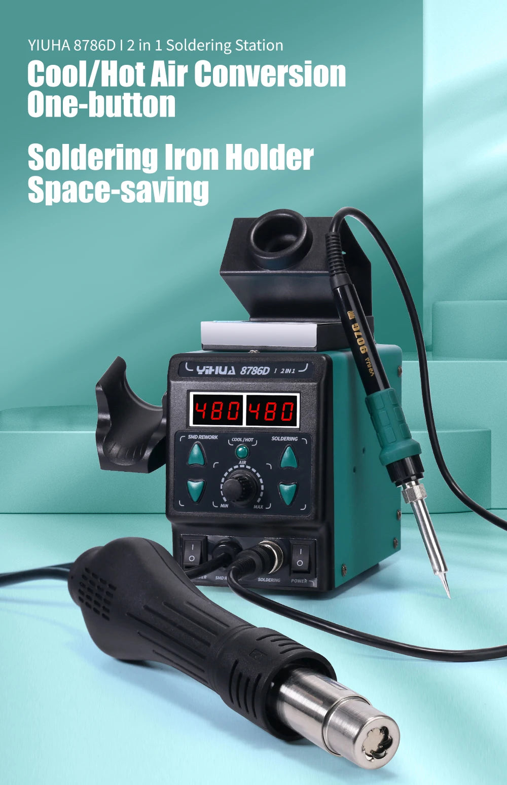YIHUA 8786D Hot Air Soldering Station for Precision Repair
