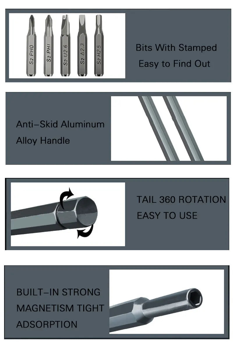 Magnetic Precision Screwdriver Bit Set
