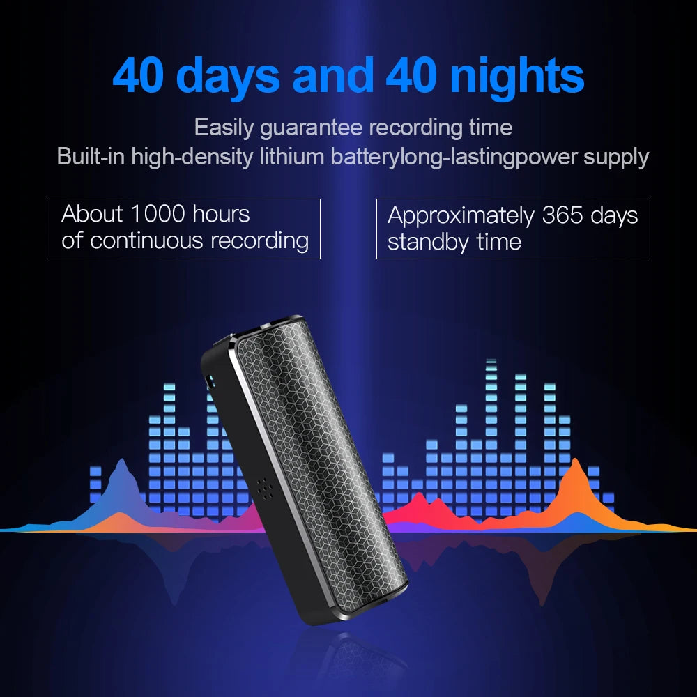 Stylo enregistreur vocal magnétique mini avec enregistrement de 40 jours et audio HD