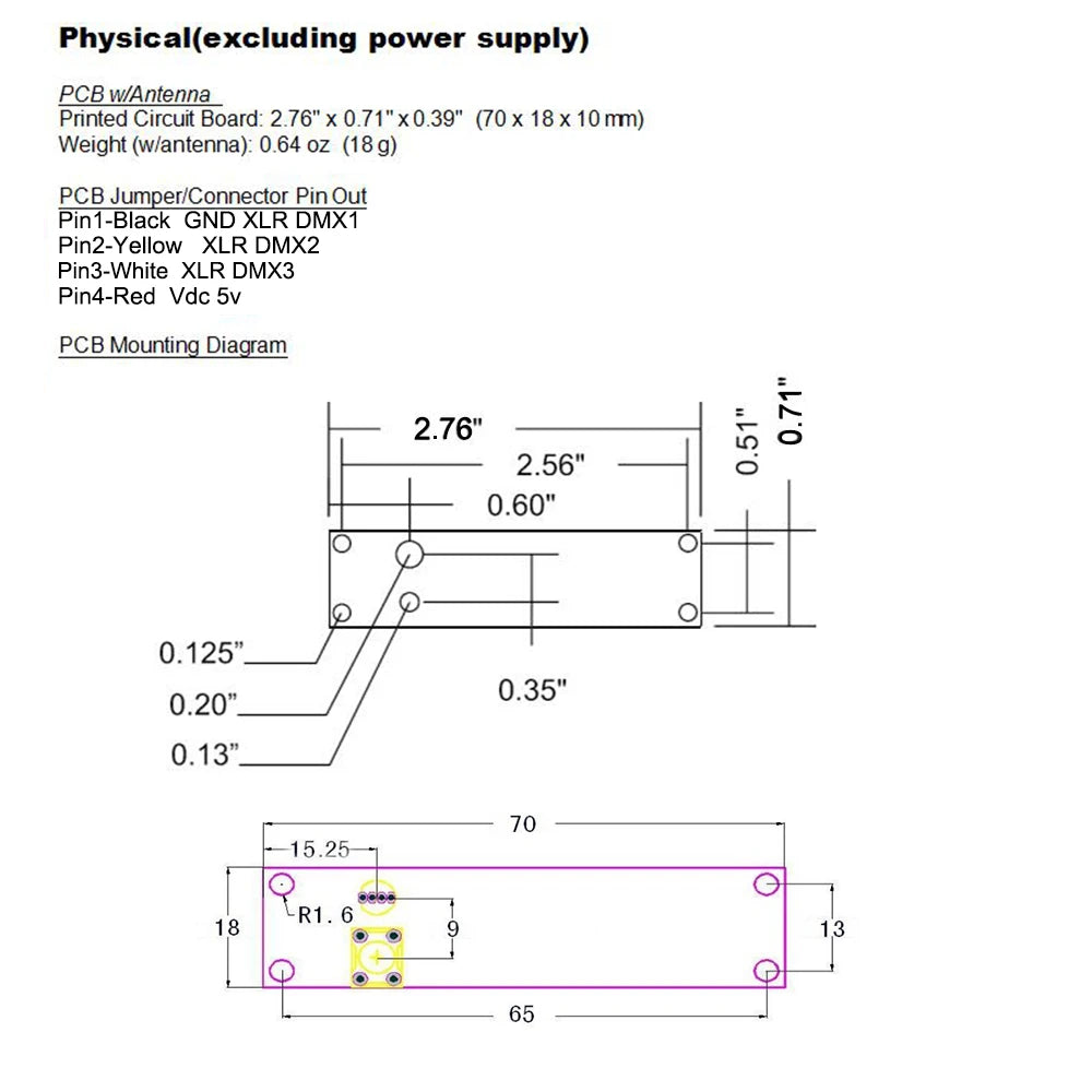Transmisor y receptor DMX inalámbrico de 2,4 GHz