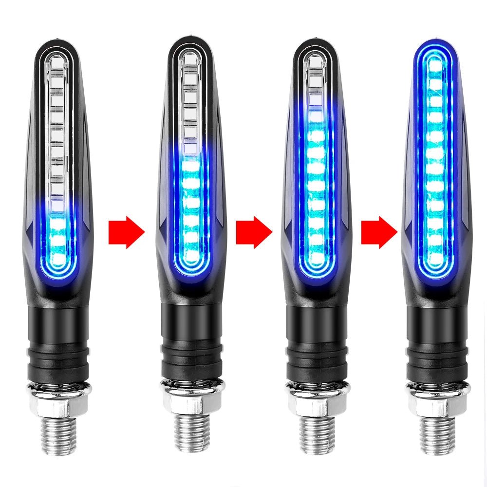 Motorcycle Led Turn Signals Directional Indicators Flashing Rear Tail Brake Flasher Light Stop Signal Light Motorcycle DRL Lamp