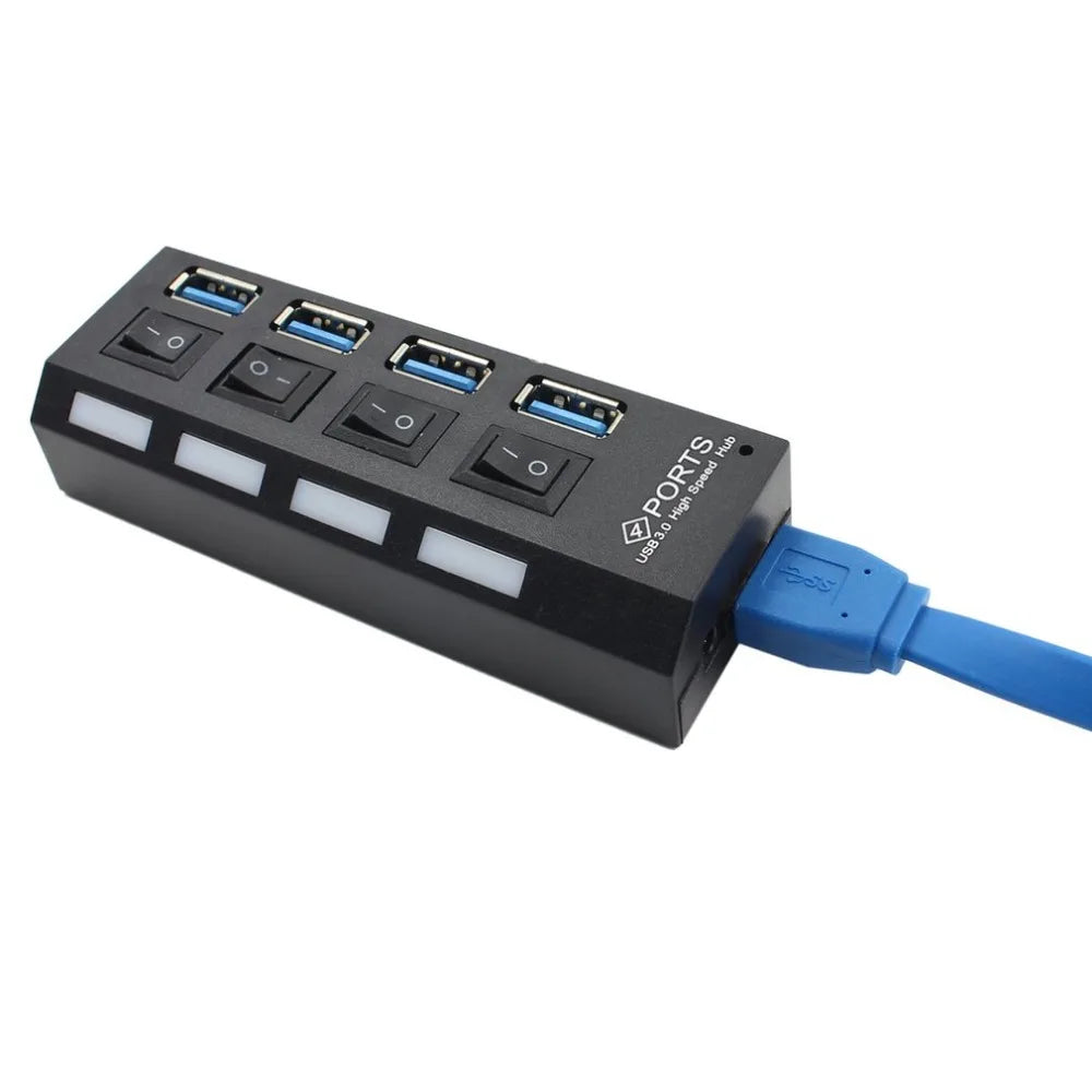 Four-Port USB 3.0 Hub with Individual Switches