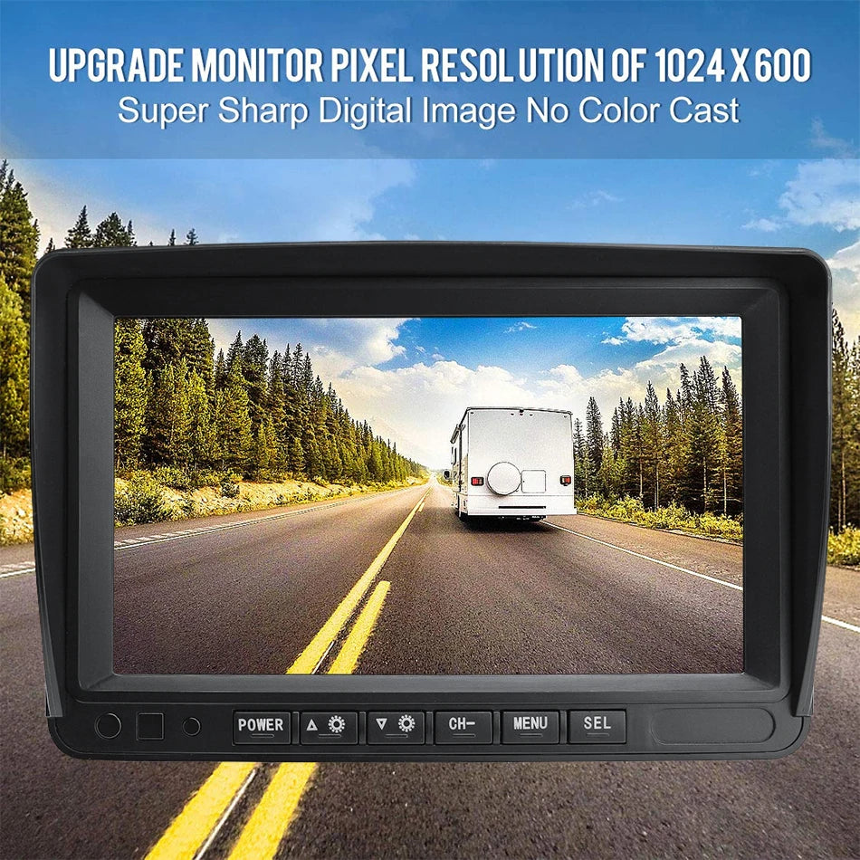 Monitor DVR de Caminhão Sem Fios GreenYi 1280x720 Alta Definição AHD 7" Visão Noturna Gravador de Ré Câmera Wifi para Autocarro e Carro