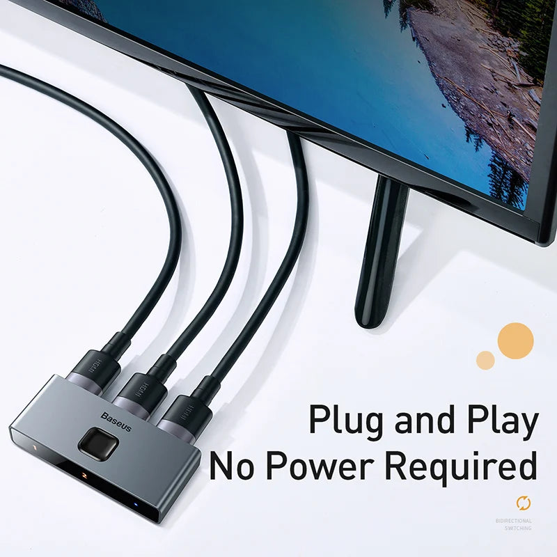 4K HDMI prepínač obojsmerný 2-v-1 rozdeľovač pre TV, PS4, PC