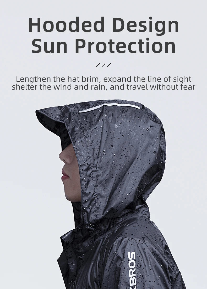 ROCKBROS Cycling Waterproof Jacket Men Breathable Reflective Hooded Raincoat Waterproof Outdoor Sport Windbreaker European Size