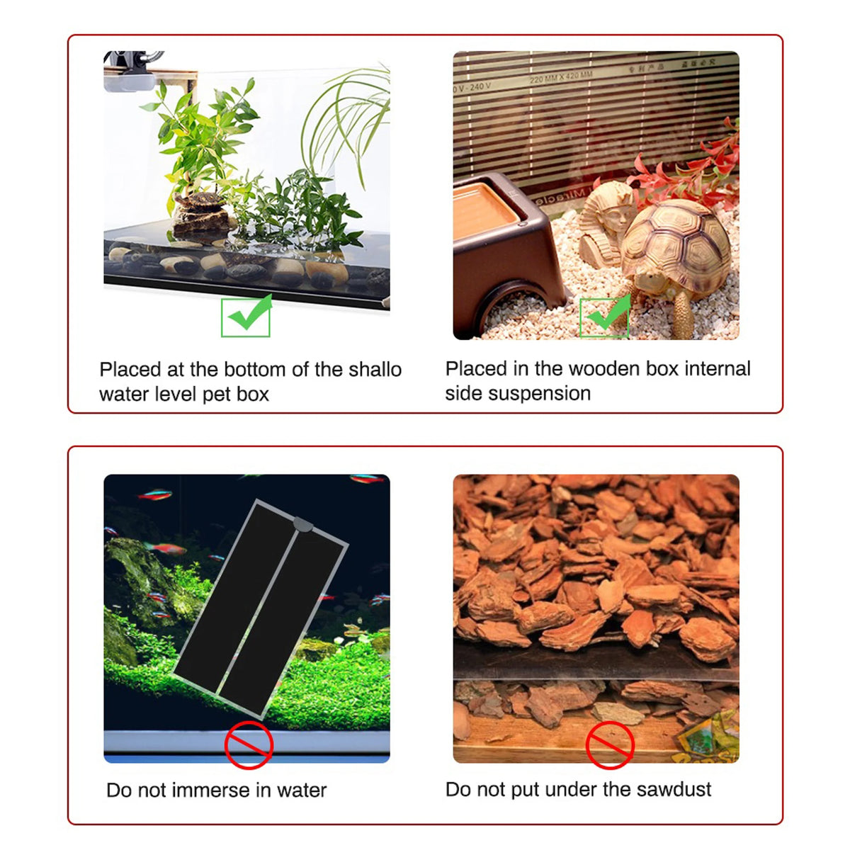 Reptile Heat Mat with Temperature Controller, 5 to 45W, EU Plug