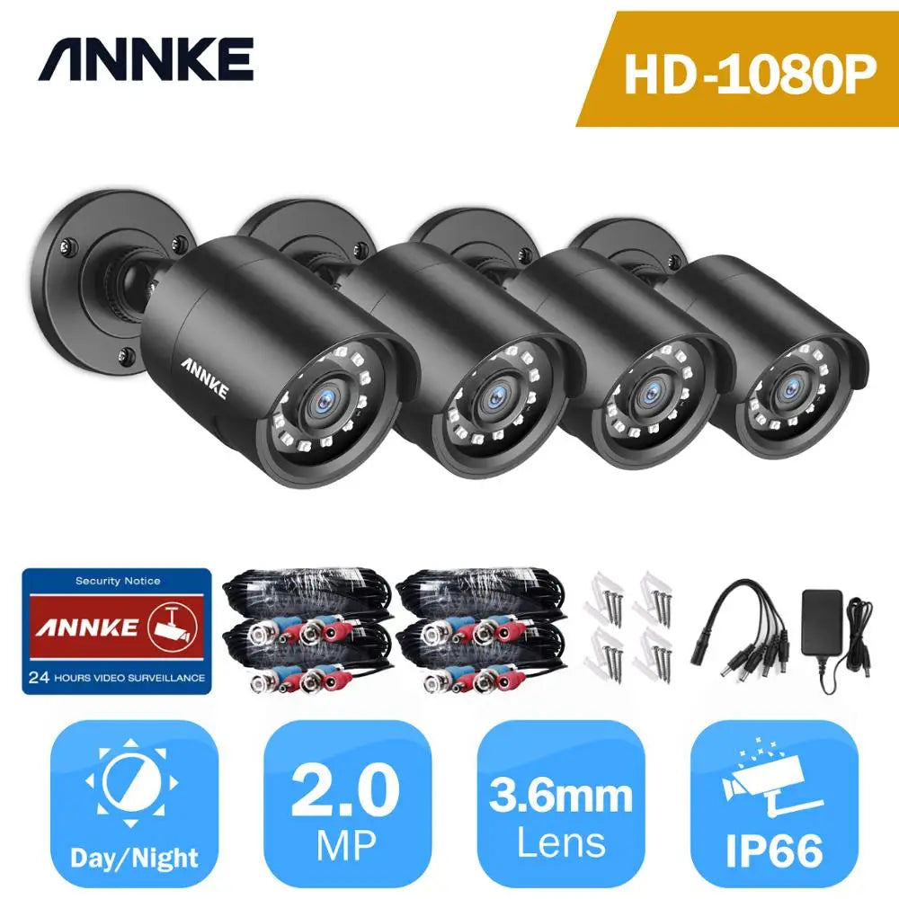 ANNKE 4 Camera 1080P CCTV Kit with Night Vision 30m IP66