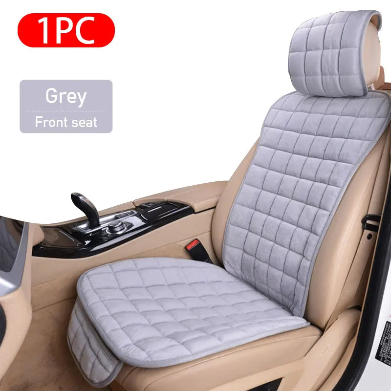 SEAMETAL Plush Car Seat Cover Soft Vehicle Seat Cushion with Backrest Pad Anti Scratch Chair Protector Universal for Sedan Suv