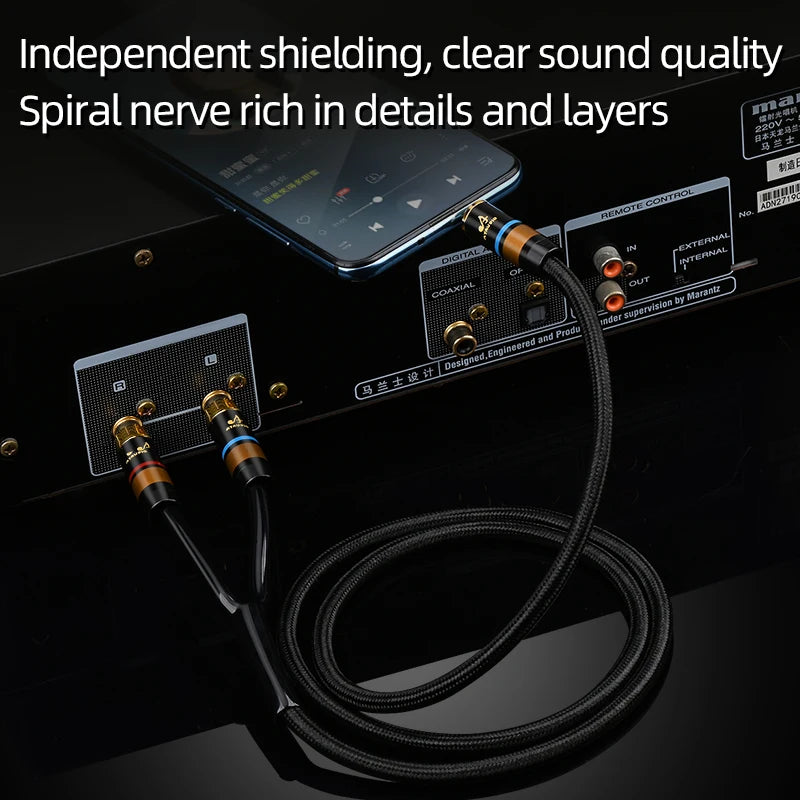 3.5 mm Stereo to Dual RCA Audio Lead
