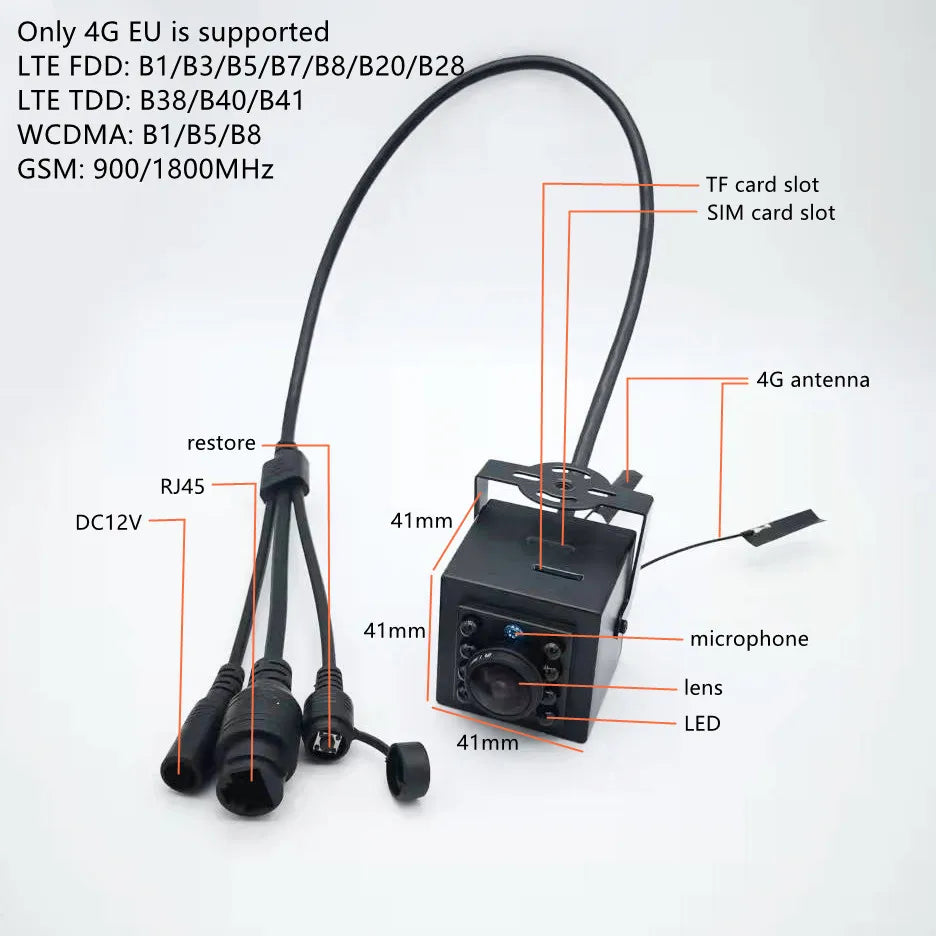 Mini 4G IR Camera met Onzichtbare Nachtzicht