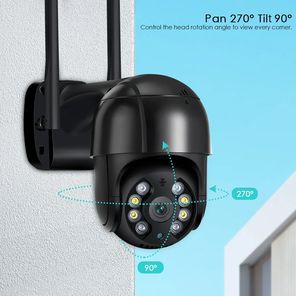 1080P HD Smart WiFi PTZ Security Camera with Human Detection, Auto Tracking, 5x Digital Zoom