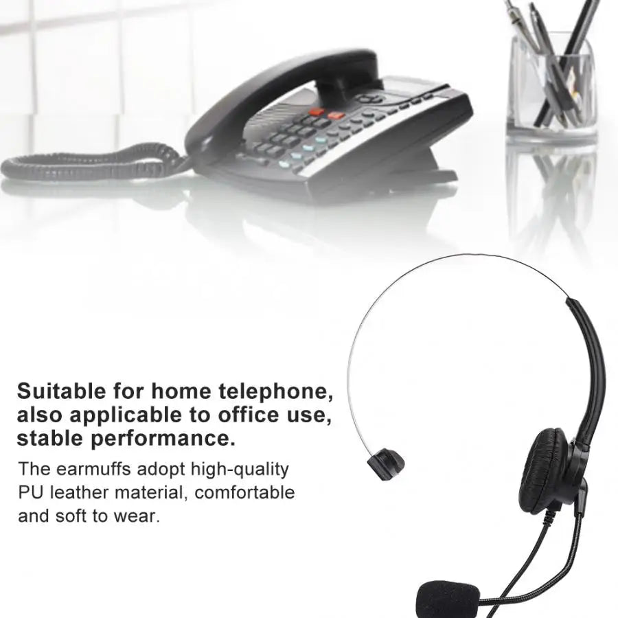 Wired Monaural Headset for Compatible Desk Phones