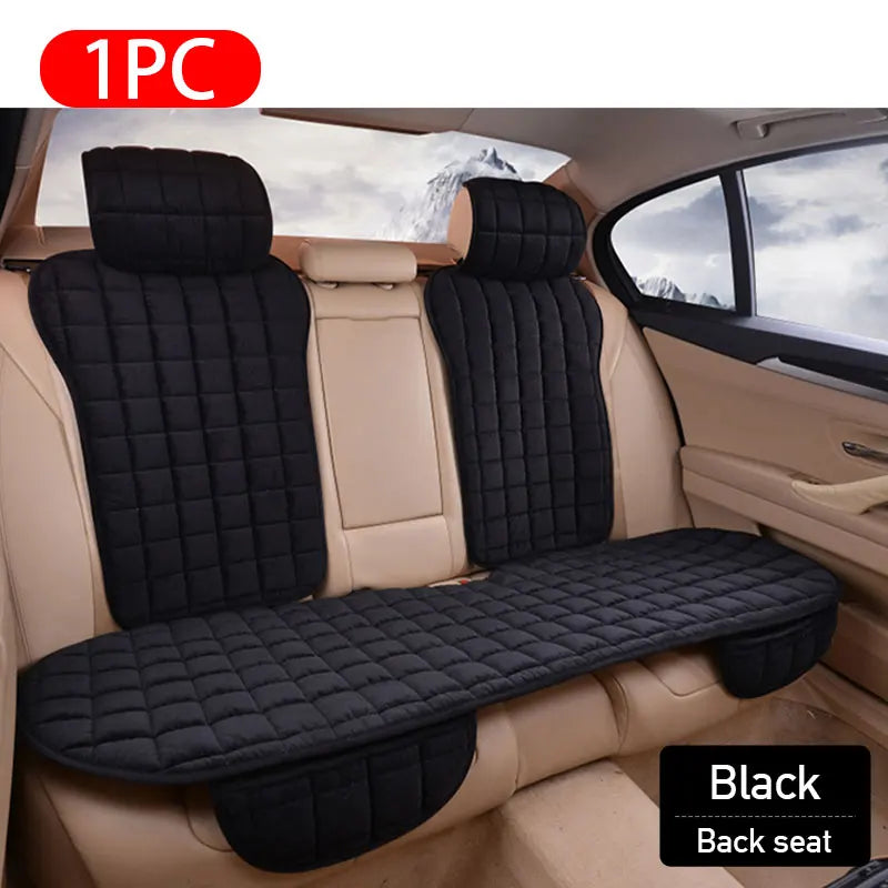 SEAMETAL Plush Car Seat Cover Soft Vehicle Seat Cushion with Backrest Pad Anti Scratch Chair Protector Universal for Sedan Suv