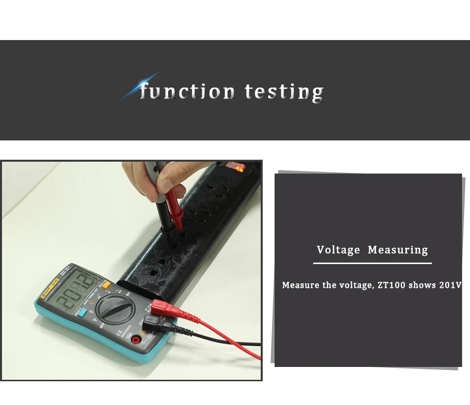 Digital Multimeter ZT100 4000 counts DC/AC Voltage Current Capacitance Hz Diode Ohm tester Ammeter Voltmeter Backlight