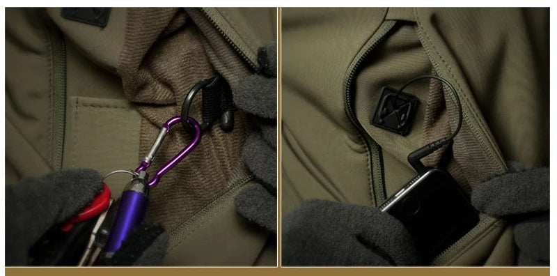 Men’s Tactical Waterproof Soft Shell Jacket with Hood – Windproof