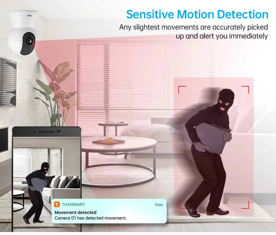 KERUI Mini Indoor Wireless 5MP Tuya Smart WiFi IP Camera Home Security CCTV Surveillance Camera With Auto Tracking Onvif