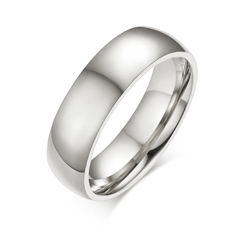 Stainless Steel Wedding Rings with Smooth Gold Finish