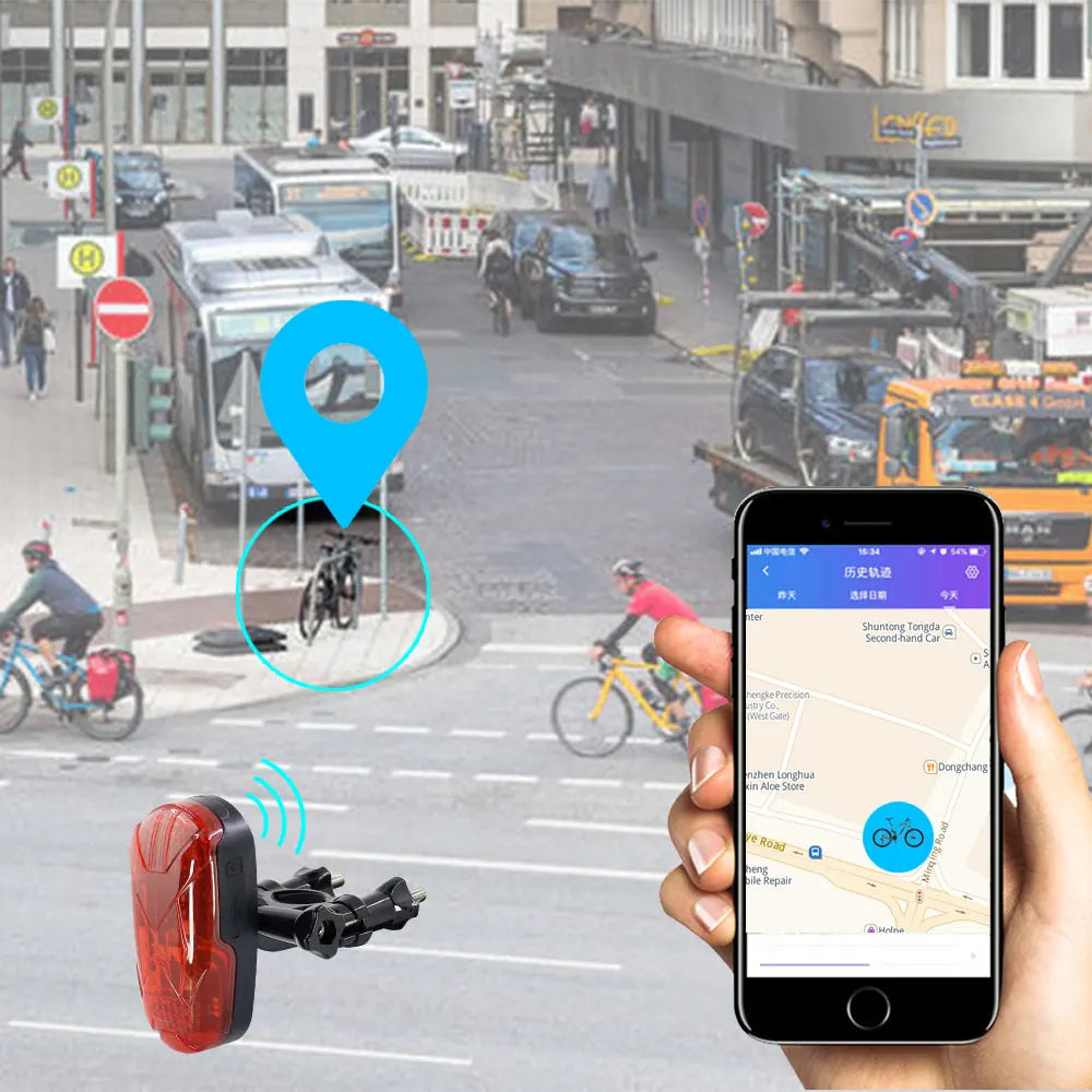 Bicycle GPS Tracker TK906 Bike Lamp GPS Tracker Long Standby Waterproof SOS Over-speed Alarm Bike Locator Lifetime Free Platform