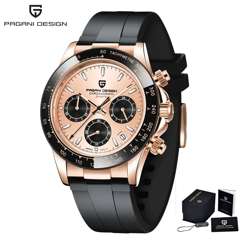 Meteorite Dial Men's Luxury Quartz Chronograph Watch