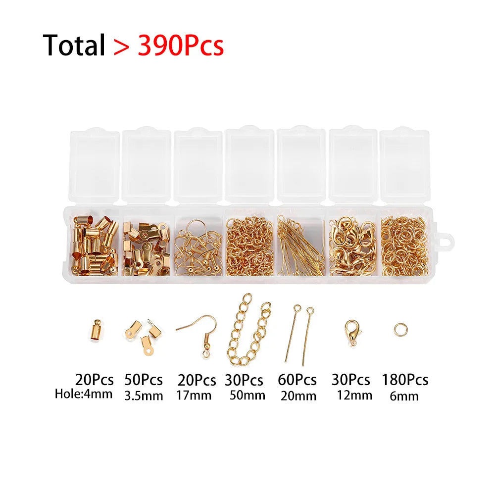 Alloy Accessories Jewelry Findings Set Repair Tools Lobster Clasp Open Jump Rings Earring Hooks for DIY Jewelry Making Supplies