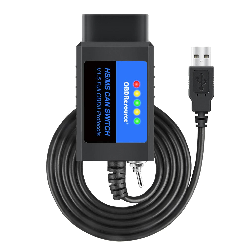 ELM327 USB Diagnostic Adapter with HS/MS-CAN Switch