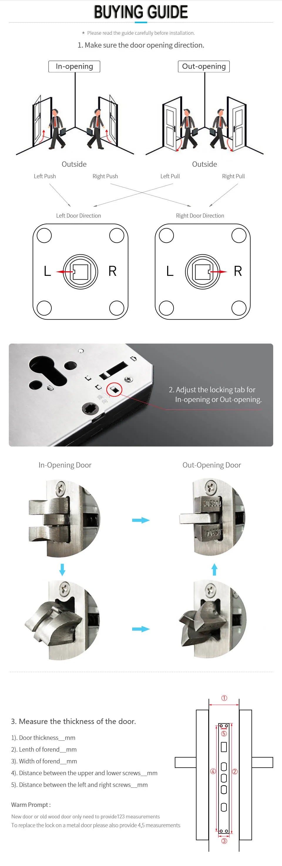 Smart Door Lock With Electronic Biometric Fingerprint Smart Card Password Key Unlock USB Tuya APP Emergency Charge lock