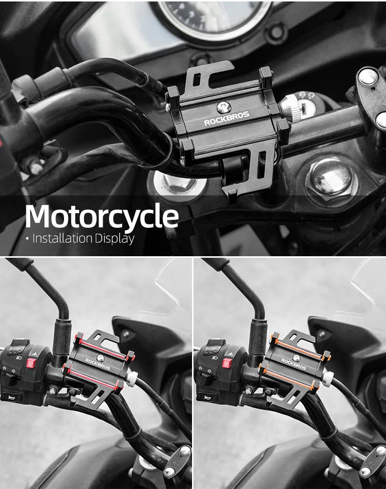 Aluminum Motorcycle Phone Mount with Secure 5-Claw Grip