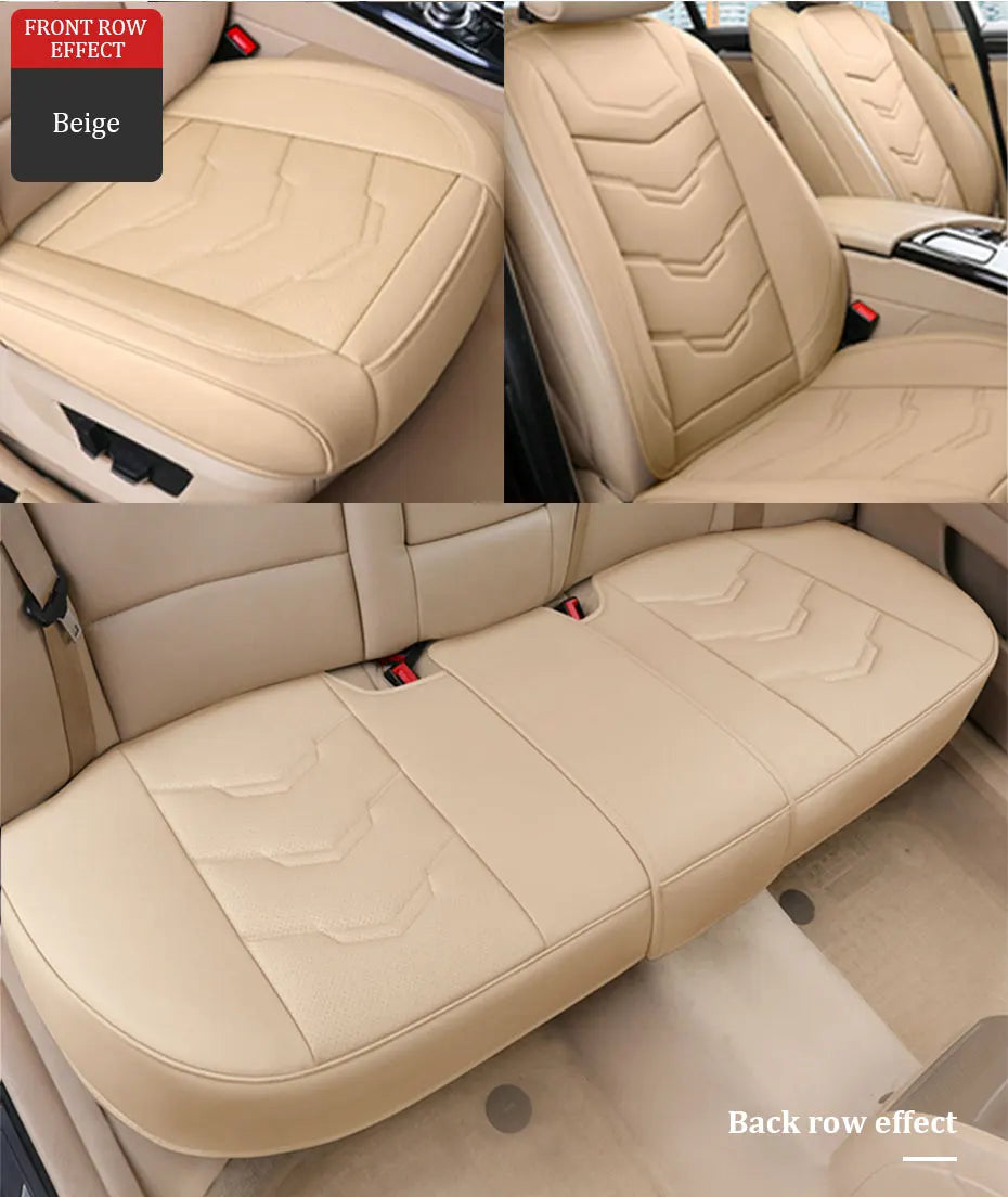 SEAMETAL Wrapped Car Seat Cover Anti Scratch Wear-Resistant Vehicle Seat Protector Cushion PU Leather Breathable Auto Chair Pad