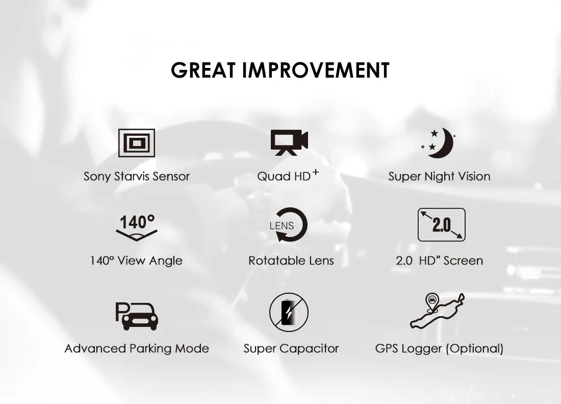 VIOFO A119 V3 2K Quad HD Dash Cam with Night Vision & Parking Mode