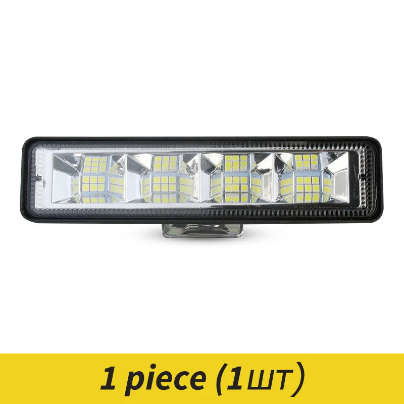 Luz de Trabalho para Carro 72W Barra LED 4x4 Barra de Trabalho com 24 LEDs para Offroad SUV ATV Trator Barco Caminhões Escavadora 12V 24V Feixe Combinado LED