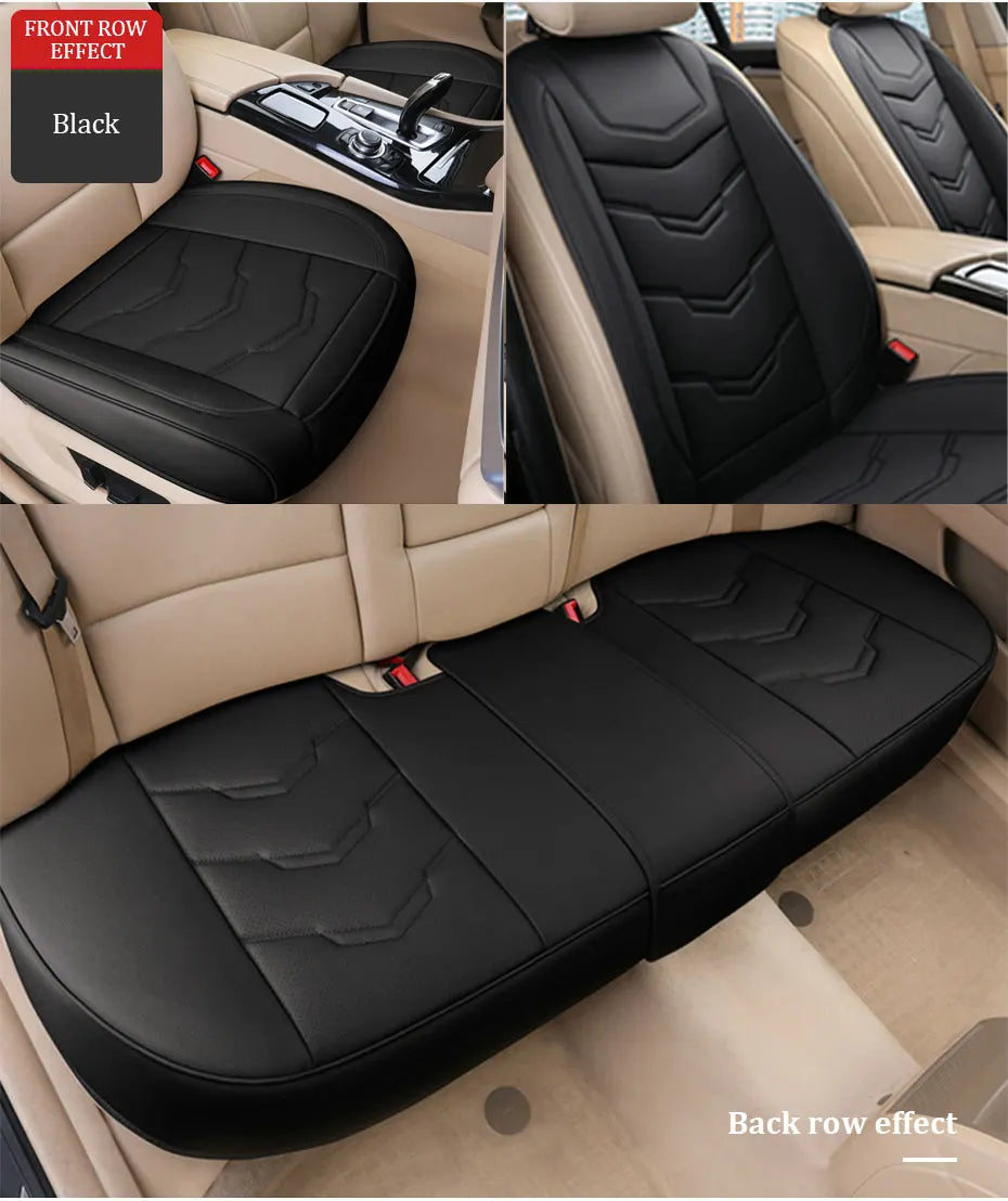 SEAMETAL Wrapped Car Seat Cover Anti Scratch Wear-Resistant Vehicle Seat Protector Cushion PU Leather Breathable Auto Chair Pad