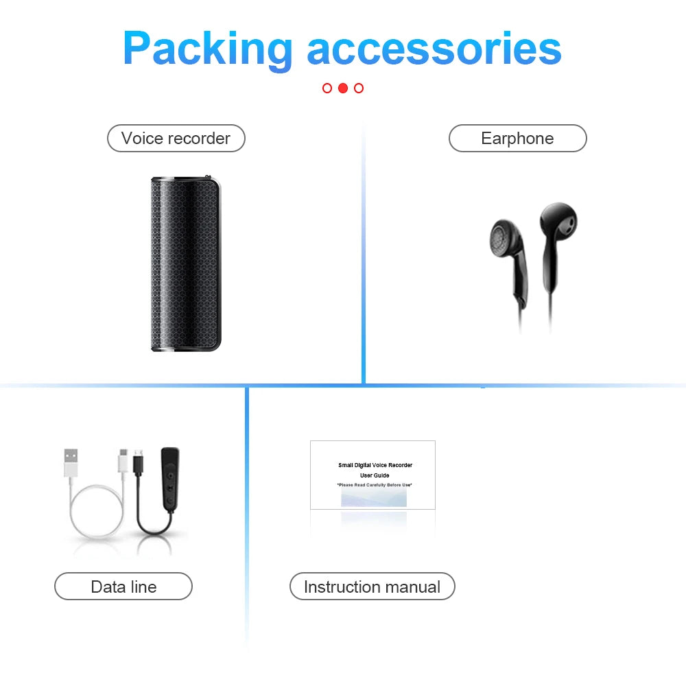 Stylo enregistreur vocal magnétique mini avec enregistrement de 40 jours et audio HD