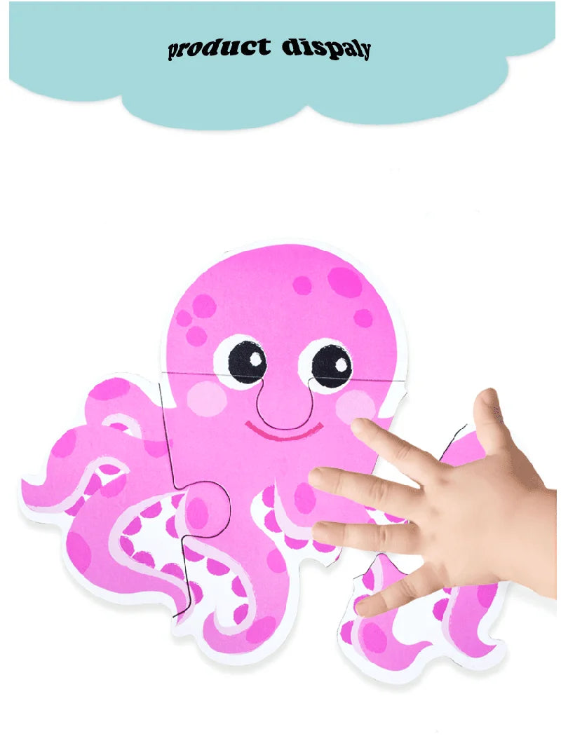 Baby Puzzle Montessori Educational Toys Wood 3D Puzzle Games Iron Box children Puzzles Jigsaw Wooden Puzzles For Kids 2 3 4 Year