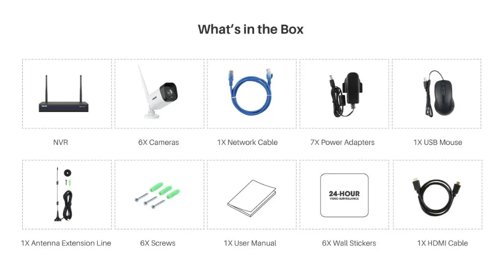 ANNKE Sistem de supraveghere video cu WiFi cu NVR 5MP, camere IP 3MP, înregistrare audio, camere de securitate, AI Detection, CCTV kit