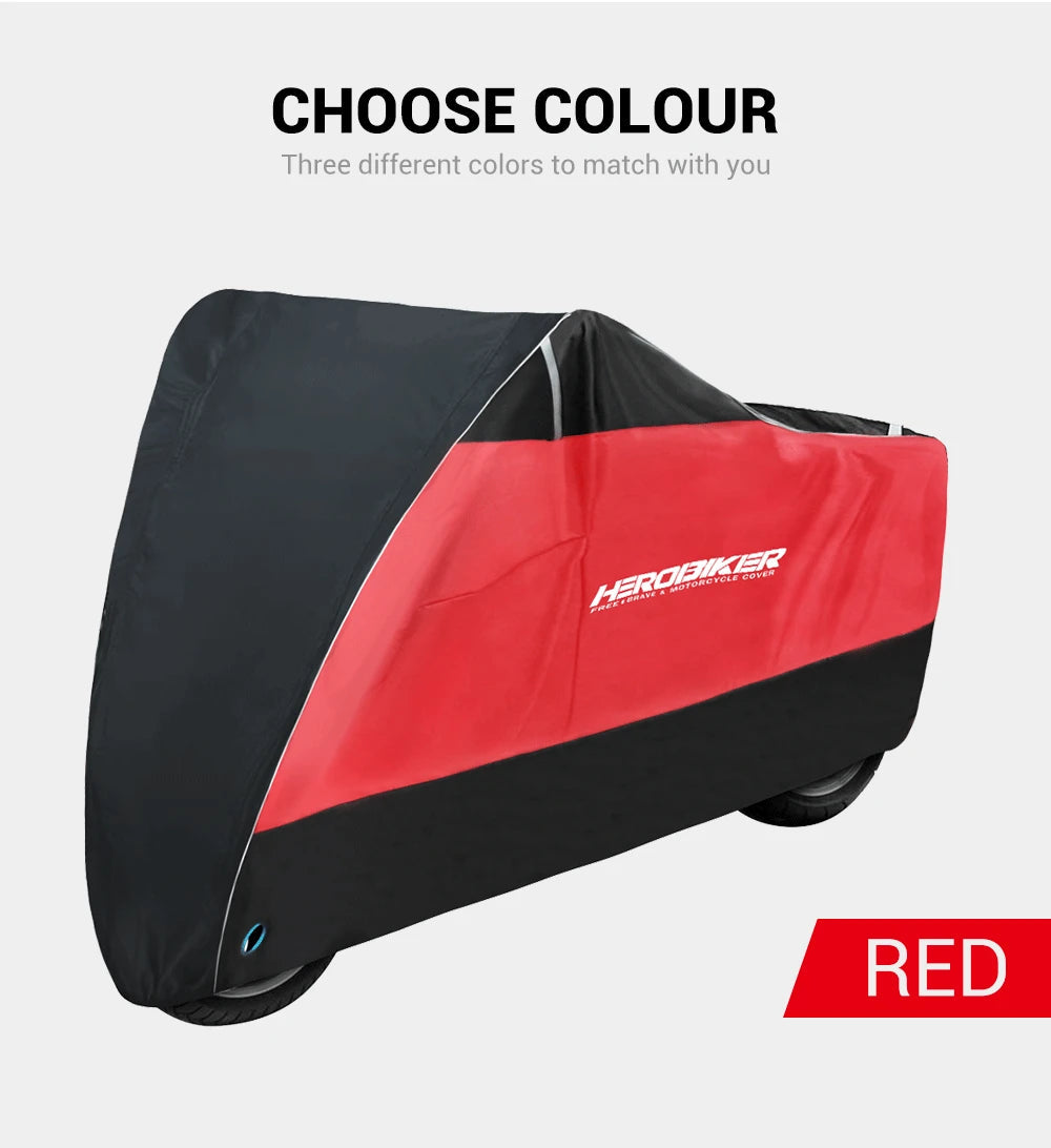 Motorcycle Cover Waterproof Moto Rain Cover Dustproof UV Protective Outdoor Indoor Motocross Scooter Motorbike Cover All Season