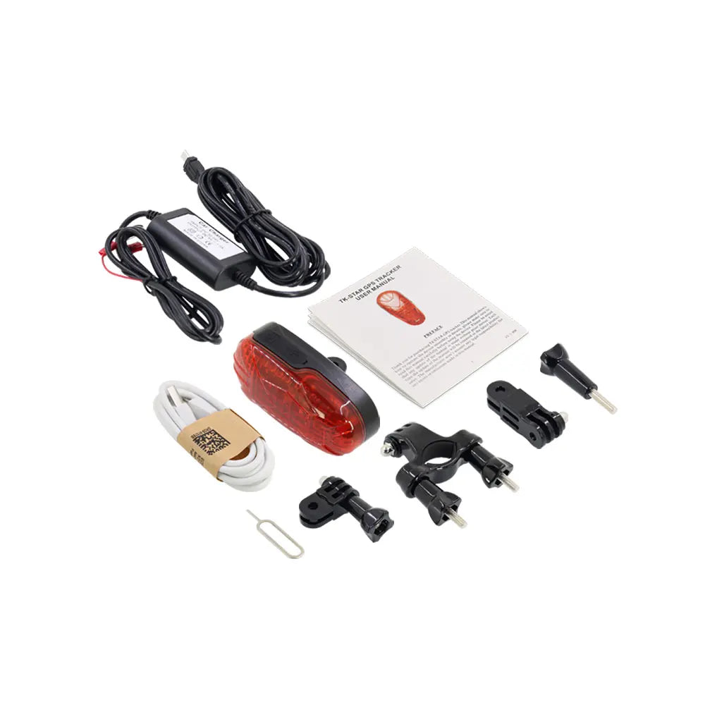 Bicycle GPS Tracker TK906 Bike Lamp GPS Tracker Long Standby Waterproof SOS Over-speed Alarm Bike Locator Lifetime Free Platform