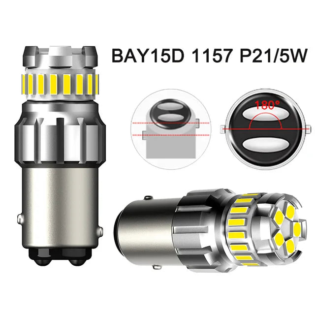 2pcs P21W LED Canbus Bulbs 6500K White