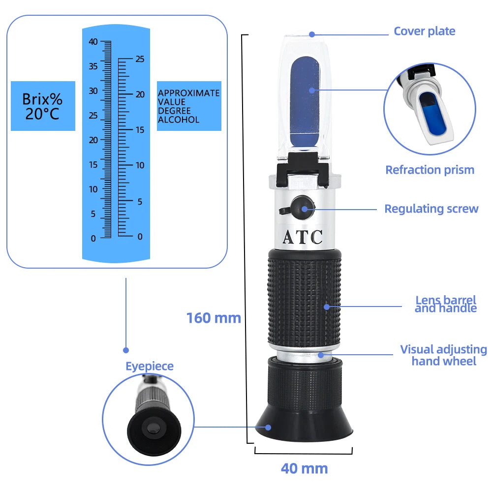 0-40% Brix Handheld Refractometer