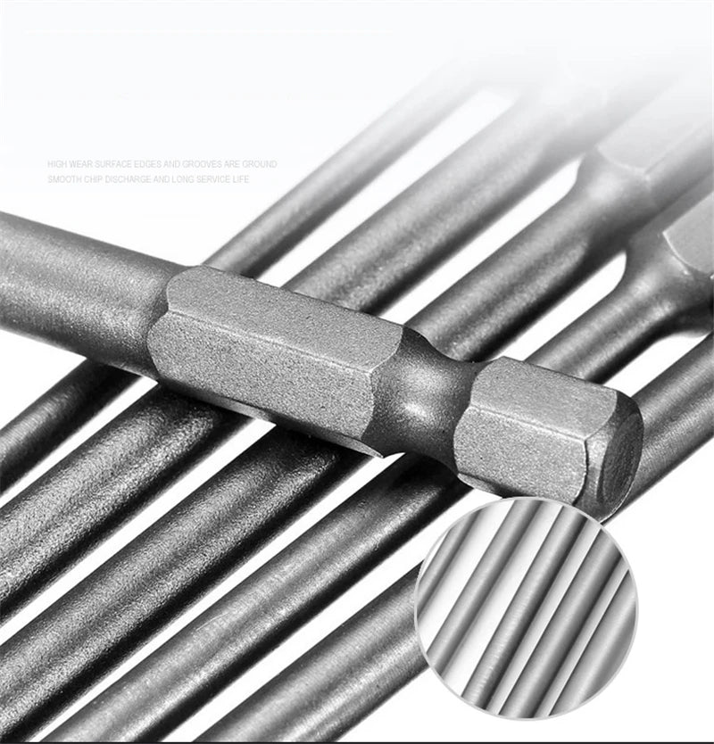 Ten-Piece 100mm Magnetic Slotted and Phillips Bit Set
