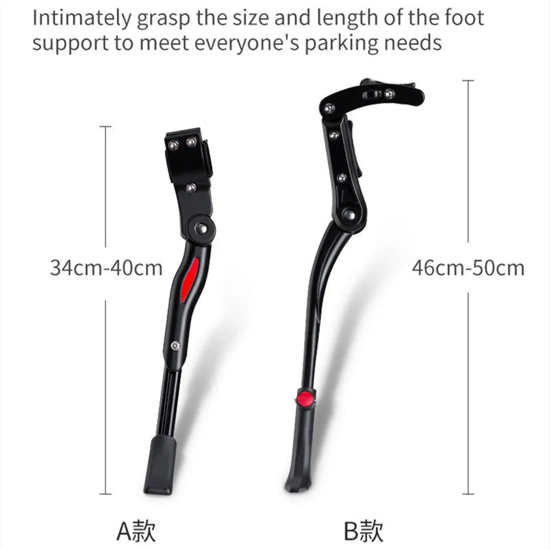 Adjustable Bicycle Kickstand with Stable Anti-Slip Foot Support