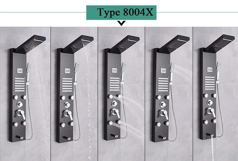 LED Shower Panel Massage Jet Shower System