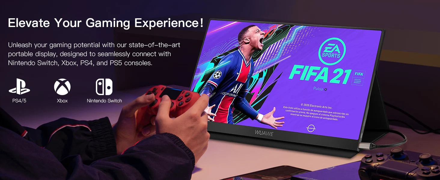 15.6 Inch Portable Monitor 1080P USB-C HDMI External Screen