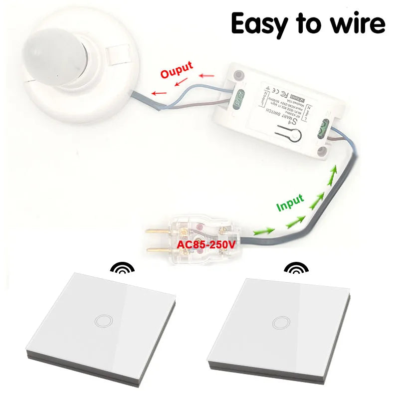 Wireless Wall Switch and Receiver - Gang Options