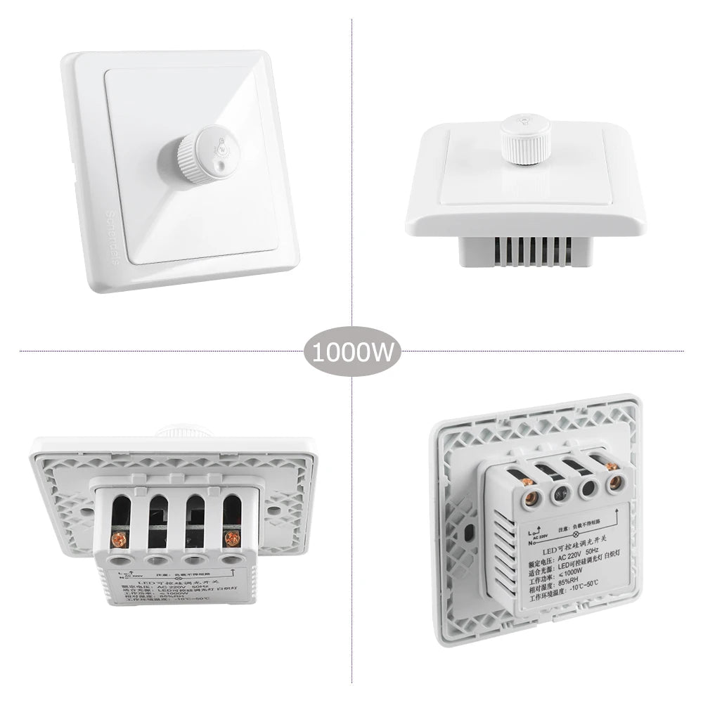 Wall Dimmer Switch for Dimmable LED Lights, 300/600/1000 W