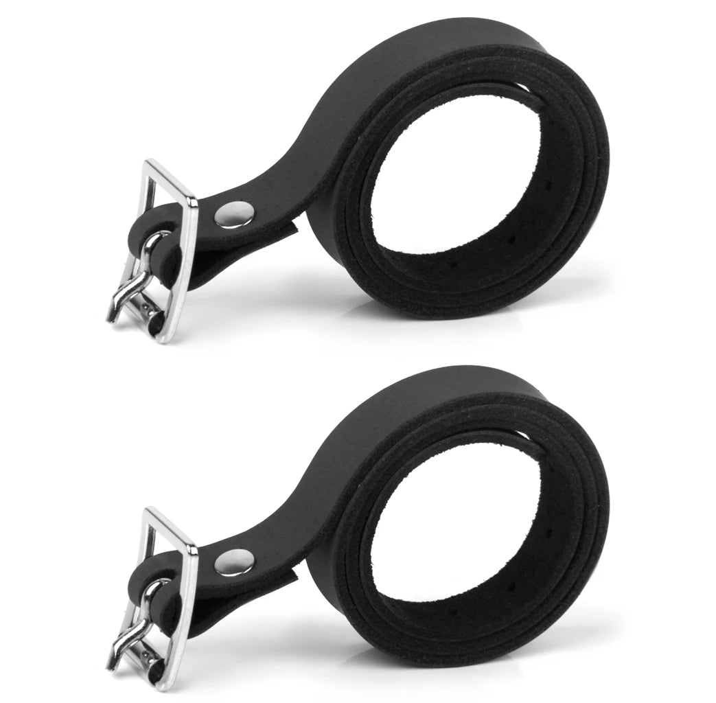 Pair of Black Leather Equestrian Spur Straps