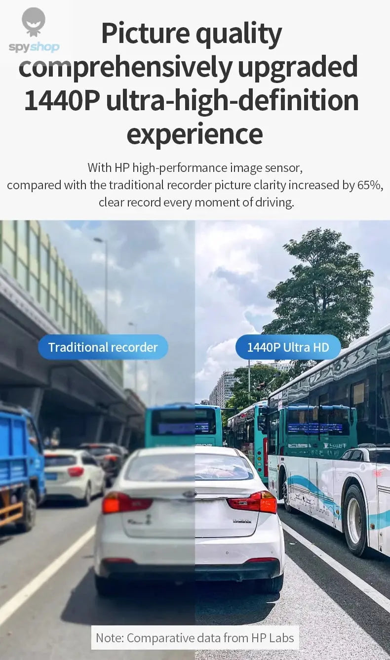 HP car camera dash cam camera 2k HD night vision WiFi DVR video loop video parking monitoring car dashcam auto Spy-shop.com